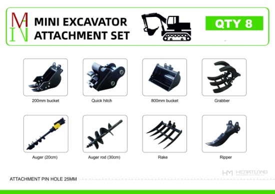 2026 MIVA 8in Narrow Excavator Bucket (Unused)