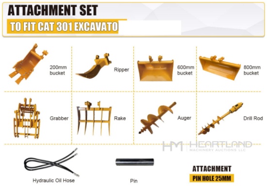 2026 GIYI Cat 301 Excavator Grapple (Unused)