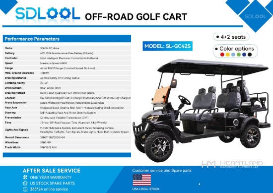 2026 Sdlool Sl-gc42s Off-road Golf Cart (unused)