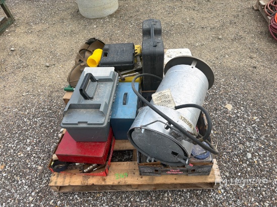 Pallet Of Shop Tools, Heater And Hardware