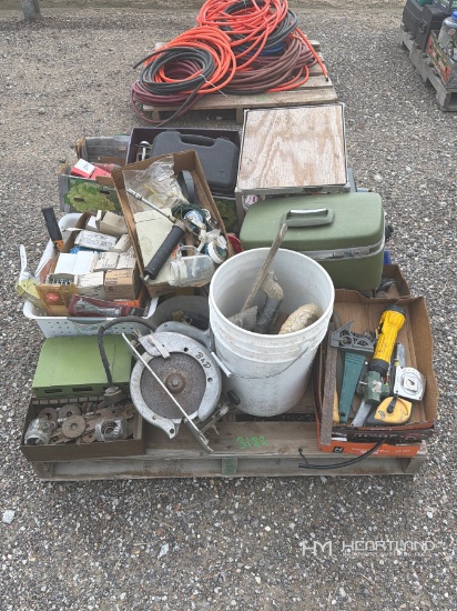 Pallet Of Hand Tools, Hardware And Circular Saw