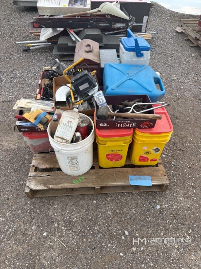 Pallet Of Drywall And Concrete Hand Tools