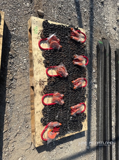 Landhonor Pallet Of (8) 7ft Double Leg Lifting Chain Slings