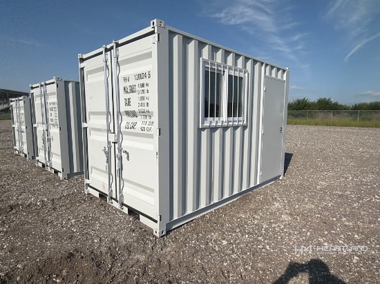 12ft Shipping Container With Window (one Trip, Unused)