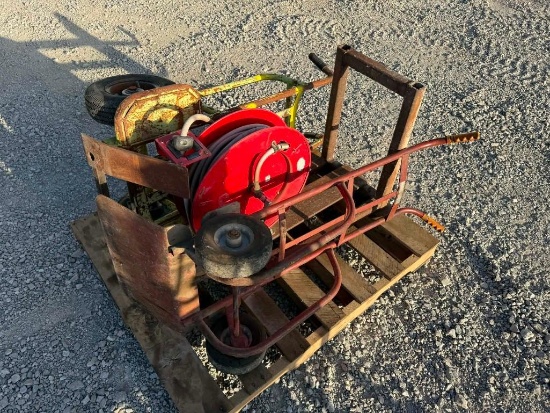 Heavy Duty 55 gal Drum Dolly, Retractable Hose Reel w/ Hose & Regular Shop Dolly