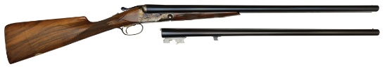 SUPERB PARKER REPRODUCTIONS DHE GRADE 12 GAUGE TWO BARREL SET WITH CASE.