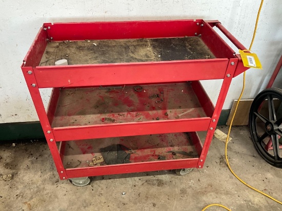 3 shelf rolling shop cart