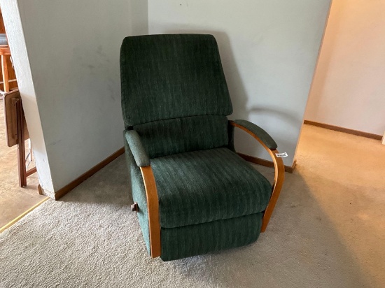Green rocking recliner chair