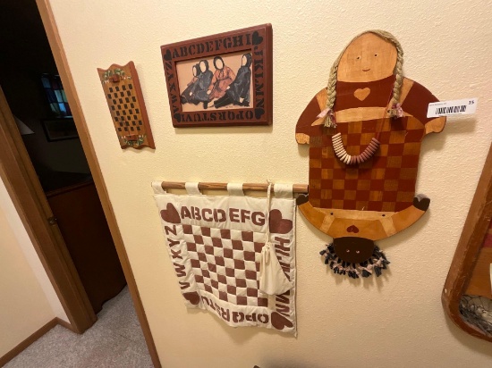 Checker board themed wall hangings