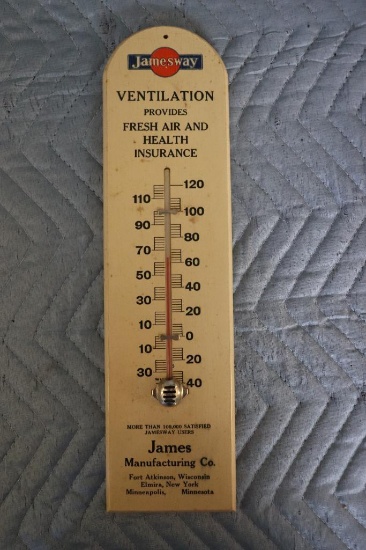 VINTAGE WOODEN ADVERTISING THERMOMETER