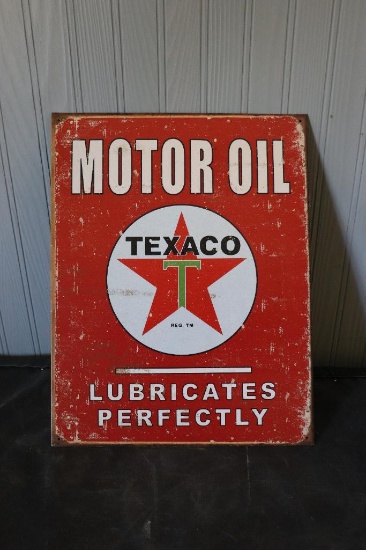 METAL TEXACO MOTOR OIL SIGN