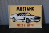METAL MUSTANG PARTS AND SERVICE SIGN