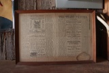 Glenwood MO FRAMED NEWSPAPER PRINT DATED FEBURARY 1890