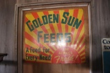 METAL GOLDEN SUN FEEDS SIGN