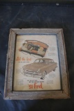 FRAMED '51 FORD PAPER SIGN