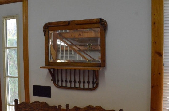 23 IN. WIDE VINTAGE MIRROR W/ STICK & BALL DESIGN