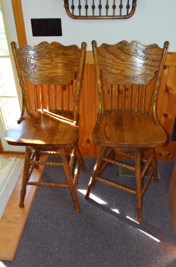 (2) MODERN WOOD BARSTOOLS