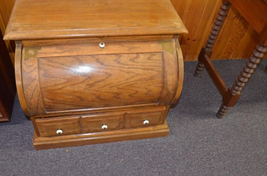 26 IN. WIDE X 23 IN. TALL ROLL-TOP STYLE CABINET