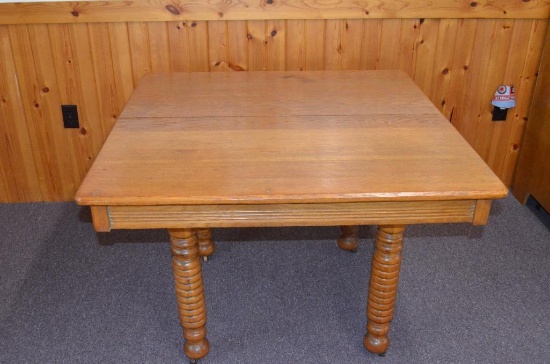 42 IN. SQUARE VINTAGE WOODEN OAK TABLE