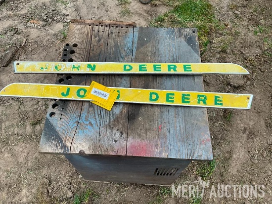 (2) John Deere hood name plates