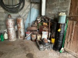 Contents of stone building, LP cylinders, fans, baskets, tractor seat etc.