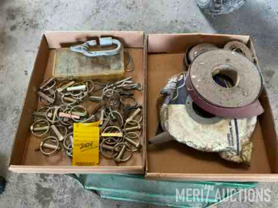 (2) flats of hitch pins & emery cloth