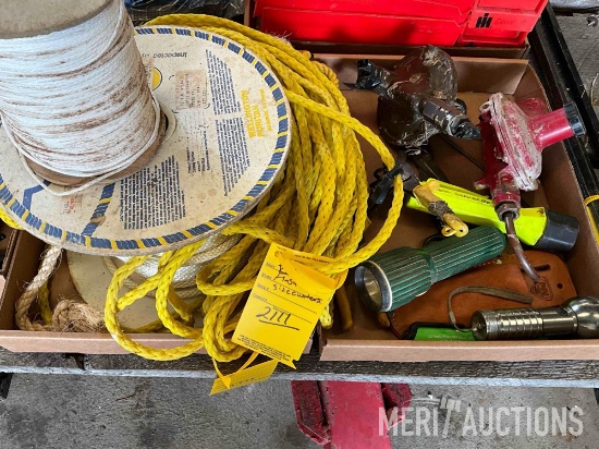 (2) flats, rope, flashlights & regulators