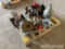 Ratchet straps, jack stands, funnels, and Craftsman creeper