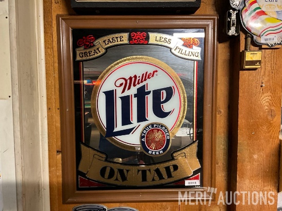Miller Lite Glass Advertising Mirror