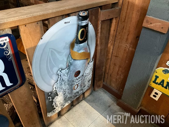 Bacardi Silver Metal Advertising Sign