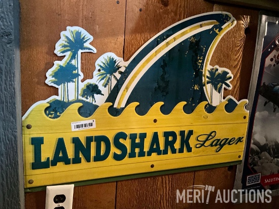 Landshark Lager Metal Advertising Sign