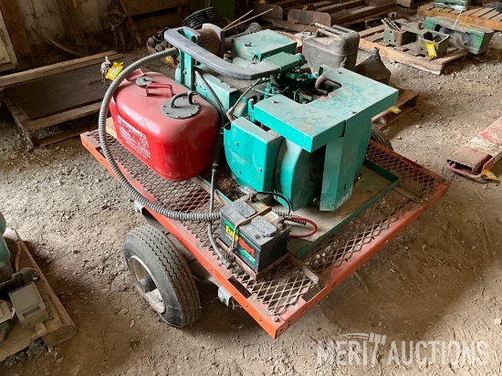 Onan 6.5 NH-3CR/16020N generator, 120/ 240 volt, 1 phase, on cart, has not run in a a while