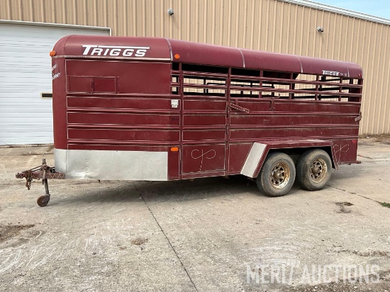 1984 Triggs Deluxe Airline 6ft. x 16ft. stock trailer