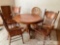 Wooden Oak Table with (3) Chairs and (1) Barstool