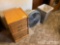 Wooden File Cabinet, Fan and Hamper