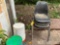 (4) Black Stackable Chairs and 5gal pails