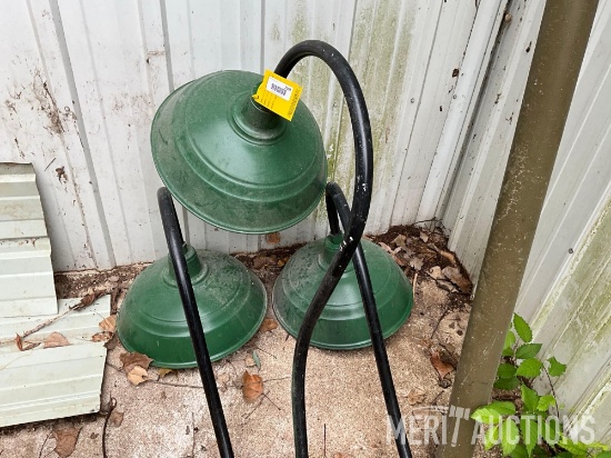 Assorted Vintage Light Fixtures and Flagpoles