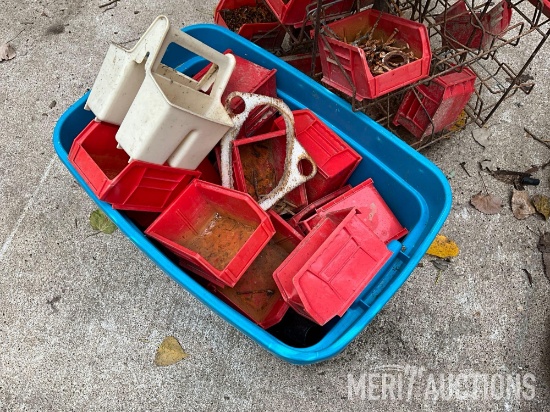 Rotating Display Rack with Parts Bins