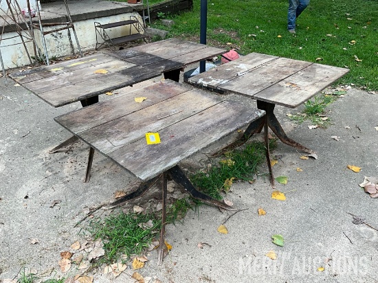 4 Custom Tables with Redwood Tops
