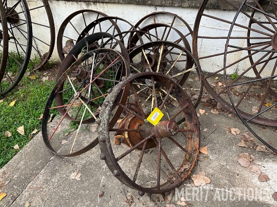 Assorted Small Steel Wagon Wheels