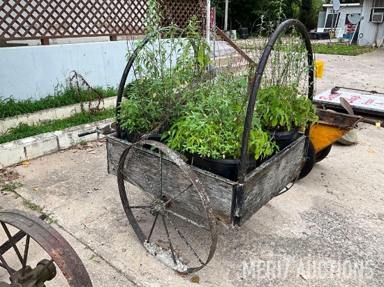 Antique Steel Wheeled Peddlers Cart