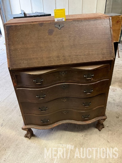 Vintage Secretary Desk and Black Shelf