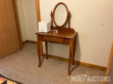 Antique Wood Makeup Vanity with Humidifier