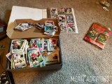 Box of Football Cards and Collectors Binder with 9-Pocket Protector Pages