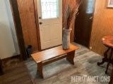 Small Wooden Bench and Vase and Home Decor