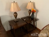 (2) End Tables with Lamps and Vase Decor