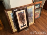 (4) Framed Prints: Including Snake Alley Art. Burlington, IA