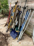Assorted Long Handled Tools and Crutches