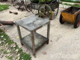 Table with Vintage Meat Grinder