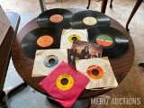 Box of 45 and 33 Record Albums